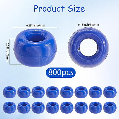 800Pcs Opaque Plastic Beads KY-SP0001-47H-1