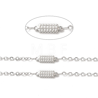 304 Stainless Steel Rectangle Link Chains STAS-B041-10P-1