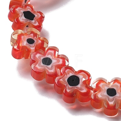 Handmade Millefiori Lampwork Beads Strands LAMP-F035-09-1