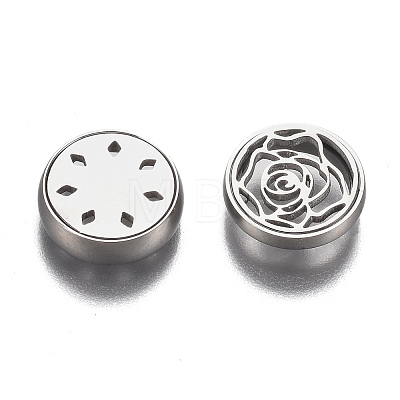 304 Stainless Steel Diffuser Locket Aromatherapy Essential Oil AJEW-N025-08P-1