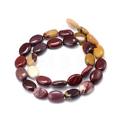 Natural Mookaite Flat Oval Bead Strands G-M206-21-1
