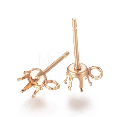 304 Stainless Steel Post Stud Earring Settings X-STAS-L238-026E-G-1