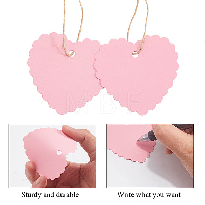 100Pcs Lace Edged Heart Paper Gift Tags CDIS-CP0001-01A-1