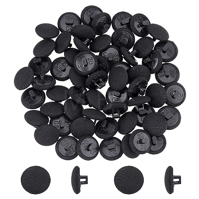 80Pcs 1-Hole Silk & Plastic Shank Buttons FIND-FH0008-90A-1