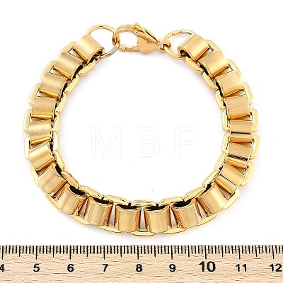 304 Stainless Steel Box Chain Bracelets for Women Men BJEW-F488-47G-1