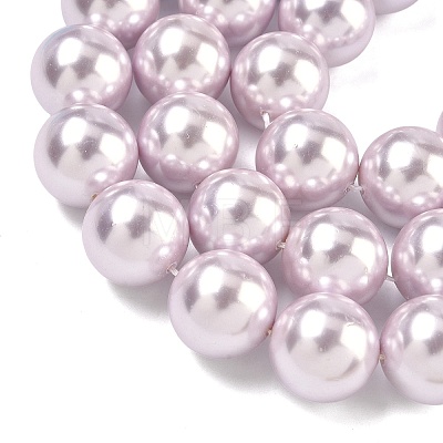 Electroplated Shell Pearl Beads Strands BSHE-G041-16mm-06-1