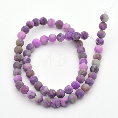 Natural & Dyed Gemstone Round Beads Strands G-D661-6mm-1-1