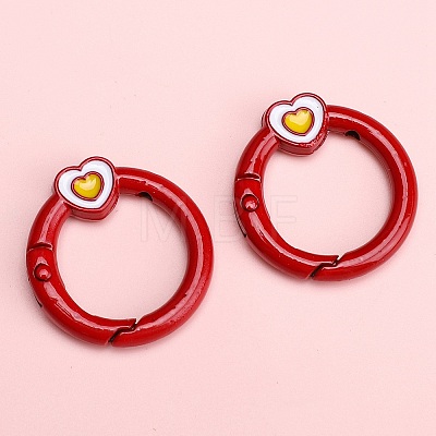 Alloy Enamel Spring Gate Rings PW-WG74BFF-01-1