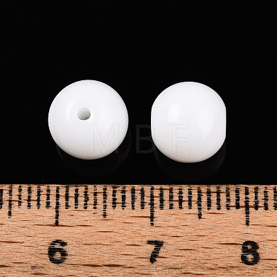 Opaque Solid Color Glass Beads GLAA-N007-8mm-A17-1