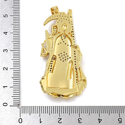 Rack Plating Brass Micro Pave Cubic Zirconia Pendants KK-I718-07G-1