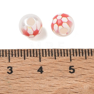 Sports Printed ABS Plastic Beads PL-CBA1C22-02-1