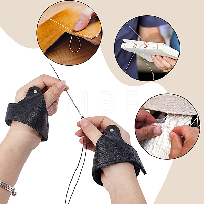 2Pcs 2 Styles Cowhide Adjustable Sewing Palm Rest DIY-NB0016-52-1