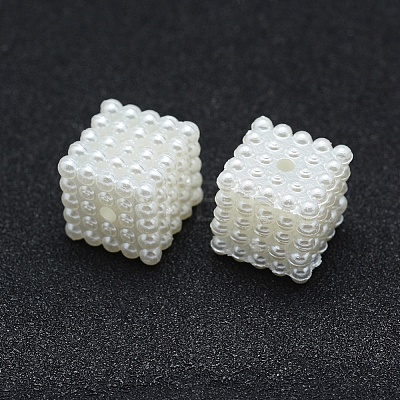 ABS Plastic Imitation Pearl Beads OACR-A009-02A-01-1