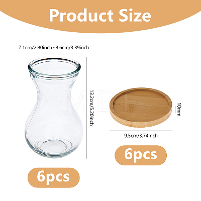 6Pcs Transparent Glass Vase AJEW-DC0004-17-1
