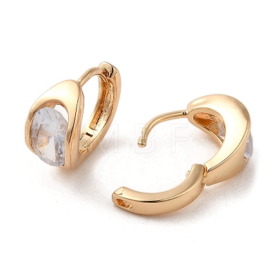 Light Gold Brass Micro Pave Cubic Zirconia Hoop Earrings EJEW-C073-09D-KCG-1