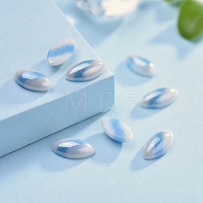 Opaque Glass Cabochons GGLA-S038-03B-5x10-1