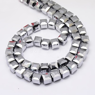 Faceted Cube Shaped Crystal Glass Beads Strands EGLA-F016-C01-1