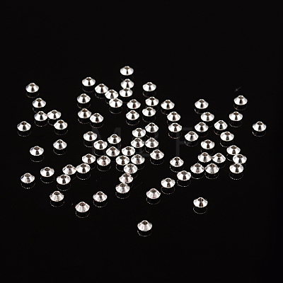 Silver Color Plated Brass Bicone Spacer Beads X-KK-EC008-S-NF-1