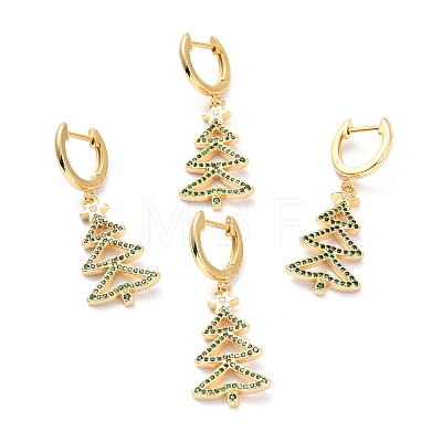 Brass Micro Pave Cubic Zirconia Huggie Hoop Earrings for Christmas ZIRC-I053-01G-1