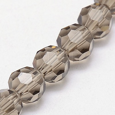 Faceted(32 Facets) Round Glass Beads Strands X-EGLA-J042-4mm-09-1