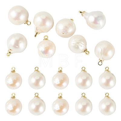 10Pcs Natural Baroque Pearl Keshi Pearl Pendants PALLOY-TA00377-1
