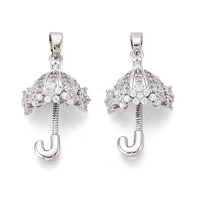 Brass Micro Pave Cubic Zirconia Pendants KK-T073-53P-1