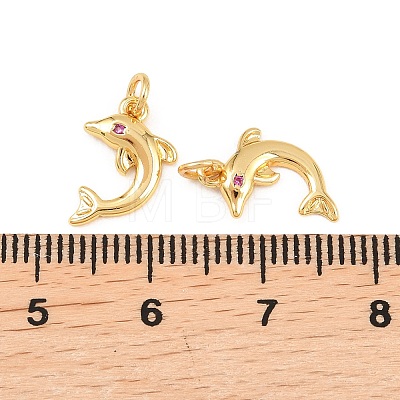 Brass Micro Pave Cubic Zirconia Charms KK-F927-13A-02G-1