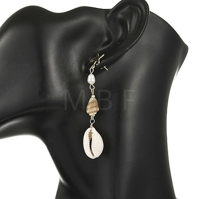304 Stainless Steel with Natural Pearl Beads Stud Earrings EJEW-JE07421-1