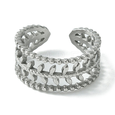304 Stainless Steel Open Cuff Ring RJEW-L110-045P-1