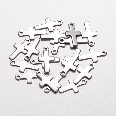 201 Stainless Steel Tiny Cross Charms STAS-G062-01-1