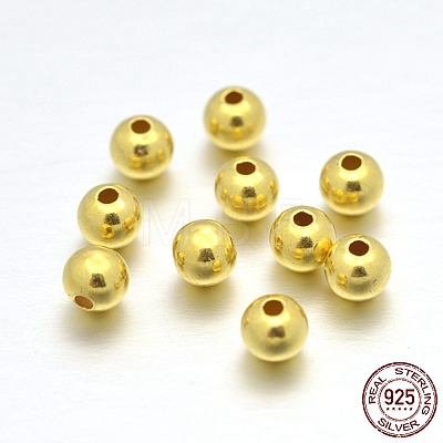 925 Sterling Silver Round Beads STER-E040-01A-1