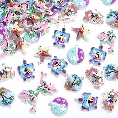 Opaque Resin Pendants RESI-D016-03A-1
