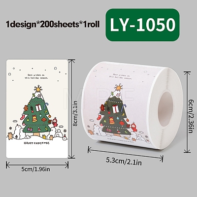 200Pcs Christmas Theme Paper Self-Adhesive Stickers DIY-M070-02G-1