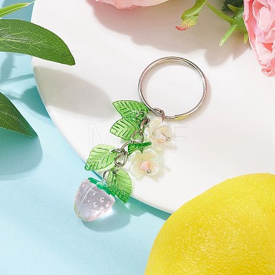 Fruits & Leaf Acrylic Pendant Keychain KEYC-JKC00680-05-1