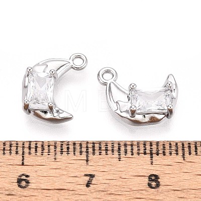 Brass Micro Pave Cubic Zirconia Pendants KK-T071-42P-1