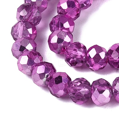 Transparent Electroplate Glass Beads Strands LS-EGLA-Q131-01A-07-1