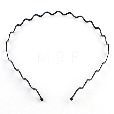Hair Accessories Iron Wavy Hair Band Findings X-OHAR-Q043-08-1