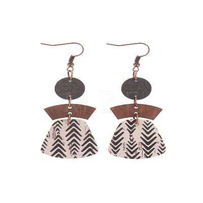 Alloy with Imitation Leather Dangle Earrings FS-WG30D02-01-1