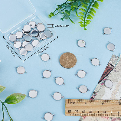 100Pcs 304 Stainless Steel Cabochon Connector Settings STAS-CN0001-81-1