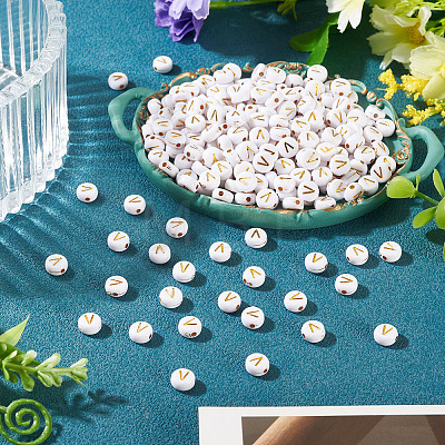 500Pcs Plating Acrylic Beads PACR-TADJ0001-01V-1
