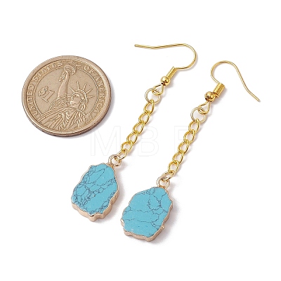 Nuggets Synthetic Turquoise Dangle Earrings EJEW-JE05683-01-1