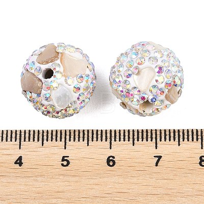 Handmade Polymer Clay Rhinestone Beads CLAY-H009-03C-1