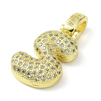 Brass Micro Pave Clear Cubic Zirconia Pendants KK-M279-01G-S-1