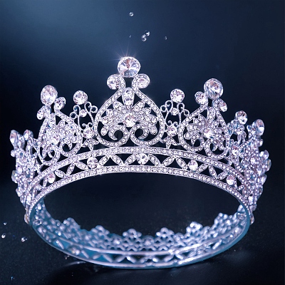 Alloy Rhinestone Crown Hair Bands PW-WG4416F-01-1