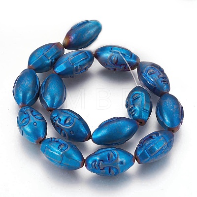 Electroplated Non-magnetic Synthetic Hematite Beads Strands G-P392-M-1