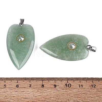 Natural Green Aventurine Pendants G-Q601-47F-1