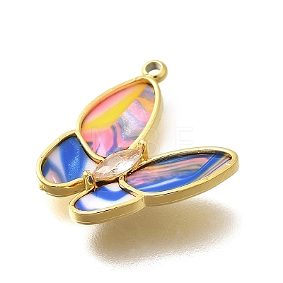 Brass with Cubic Zirconia and Shell Charms STAS-Q347-09B-G-1-1
