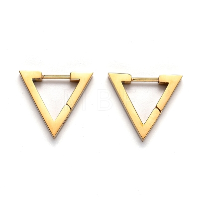 304 Stainless Steel Triangle Huggie Hoop Earrings STAS-H156-02B-G-1