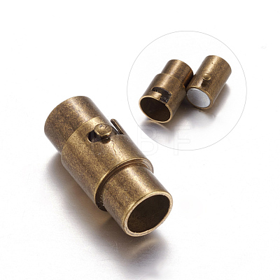 Brass Locking Tube Magnetic Clasps KK-MC077-AB-1