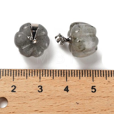 Natural Labradorite Pumpkin Charms G-K338-27P-03-1